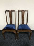 Four mahogany Queen Anne style dining chairs