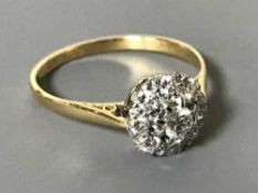 Antique 18ct diamond cluster ring