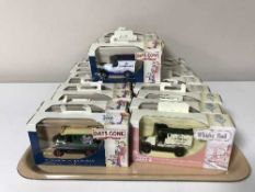 A tray of twenty five Lledo Days Gone By The Bygone Days of The Whiskey Trail die cast vehicles
