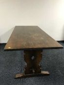 An oak refectory dining table