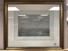Dixon Clark : Sailing boats in calm waters, watercolour, signed, 18 cm x 26 cm, framed.