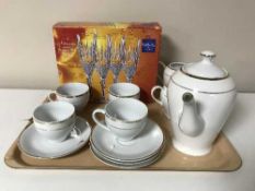 A tray of eleven piece Queen Elizabeth Golden Jubilee tea service,