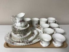 A tray of twenty seven pieces of Royal Albert Lavender Rose tea china