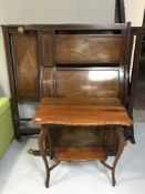 A shaped Edwardian mahogany occasional table and a Victorian 4'6 bed frame