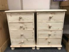 A pair of pine four drawer light pine chests