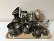 A tray of twentieth century plated ware inc.