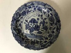 A Chinese export blue and white plate