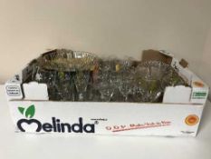 Two boxes of assorted glass ware