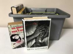 Two boxes of books relating to music