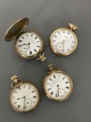 A collection of seven gold plated pocket watches (7)