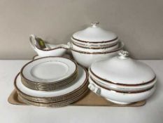 A tray containing sixteen pieces of Wedgwood Colorado dinner ware