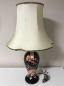 A Moorcroft Oberon table lamp with shade,