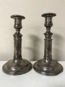 A pair of George III silver telescopic candlesticks, John Roberts & Co, height 21.