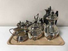 A tray of twentieth century plated ware inc.