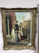 Vernon de Beauvoir Ward : The matchstick seller, oil on canvas, signed, 55 cm x 42 cm, framed.