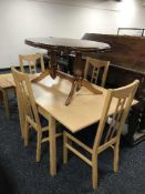 Beech extending dining room table,