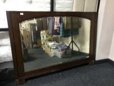An Edwardian mahogany sideboard mirror back