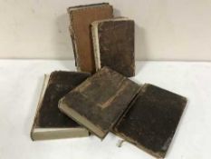 A basket of twelve leather bound volumes inc.