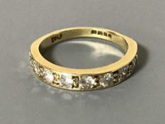 18ct nine stone half eternity ring approximately 1ct,