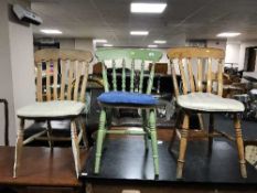 Three pine kitchen chairs