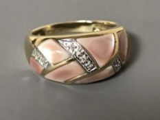 A 9ct gold ring set with diamonds
