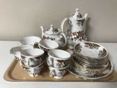 A tray containing a twenty-three piece Colclough bone china tea service