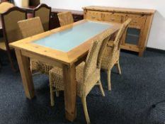 A six piece pine dining room suite