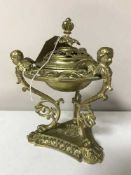 A decorative French bronze perfume burner