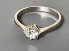 A platinum diamond solitaire ring