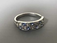 18ct sapphire and diamond half eternity ring 3.