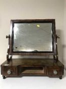 A Victorian mahogany toilet mirror