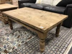 A reclaimed pine coffee table