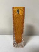 A Whitefriars tangerine nail head textured vase, height 20 cm,