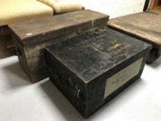 Two antique pine boxes