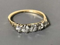 A five stone diamond ring