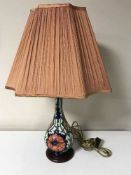 A Moorcroft Poppy table lamp with shade,