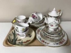 A tray of Coalport Peking series plates, six Royal Vale china trios, Grafton china tea plates,