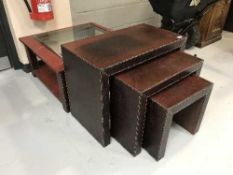 Three graduated tables and a coffee table