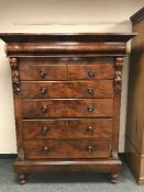 A Victorian mahogany six drawer lobby chest