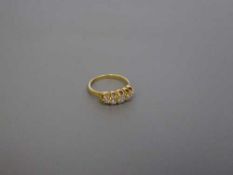 Antique 18ct five stone old cut diamond ring, approximately .8ct 3.
