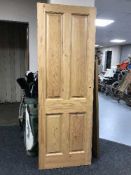 A solid pine interior door