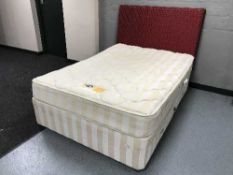 A Silentnight mirror coil 4'6 storage divan set