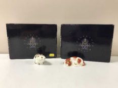 Two boxed Royal Crown Derby Collector's Guild paperweights,