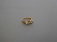 A Victorian five stone old cut diamond ring, 4.2, size N/O, marked 14.