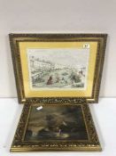 A gilt framed signed limited edition print - The Crescent in Angleseyville in the 1830's,