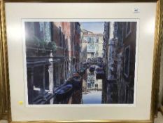 A gilt framed Michael McDonald Wood signed limited edition print - Venisia,