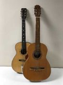 Two acoustic guitars by Baliol & Chantry