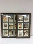 Two framed Railway Postcard montages containing overall fifteen reproduced cards.