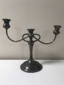 A Lindisfarne silver three-way candelabrum, Reid & Sons,