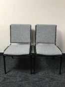 Eleven metal framed stacking office chairs in grey fabric
